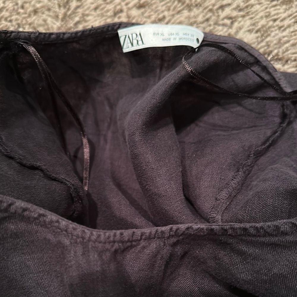 Zara Linen Cool Women's Charcoal Sleeveless Top - Picture 3 of 6